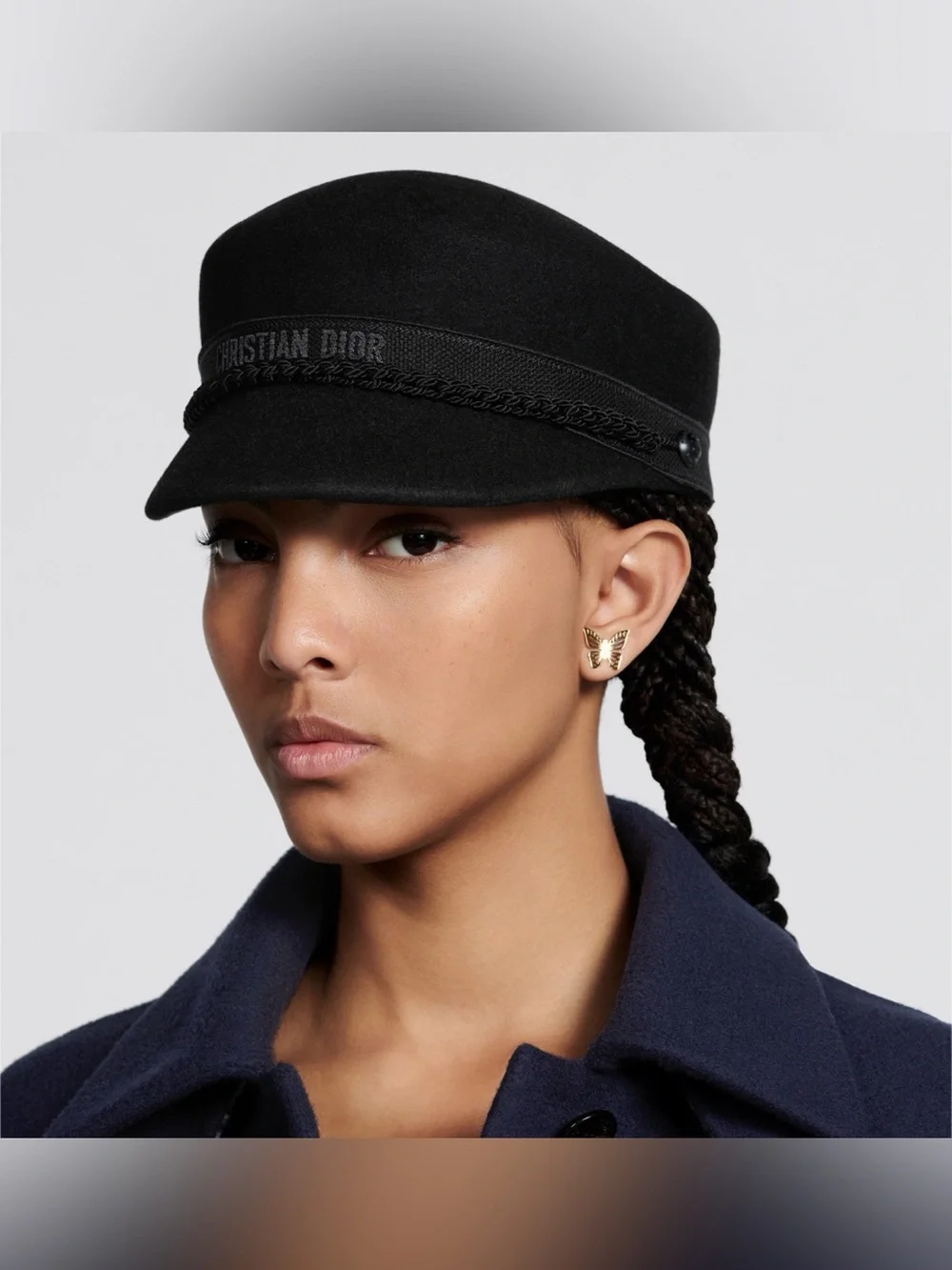 NWOT Christian Dior Travel Cap Wool Black Sz 59 Current Style
